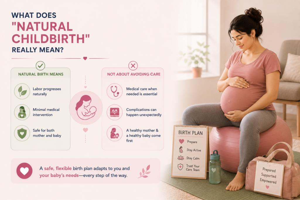 how quality maternity care, routine antenatal check-ups, fetal monitoring, blood pressure checks, and pregnancy assessments help prepare for a safe normal delivery.