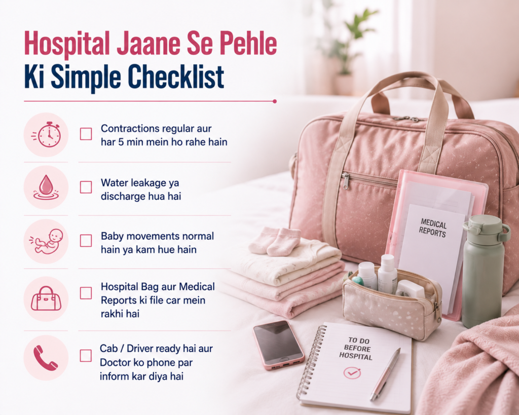 Hospital checklist for pregnant women before going for delivery