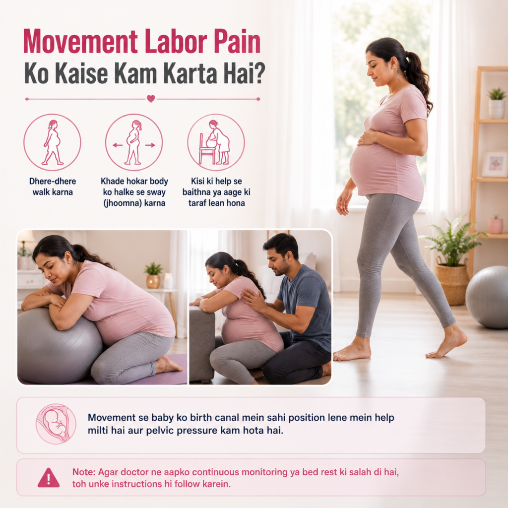 Pregnant woman comparing natural pain management methods with medical pain relief options such as medication and epidural anesthesia during childbirth.