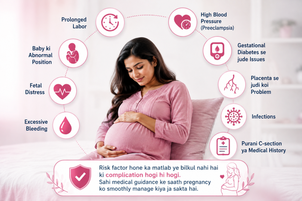 Pregnant woman consulting a gynecologist for pregnancy monitoring, blood pressure checks, tests, ultrasound, and fetal health assessment.