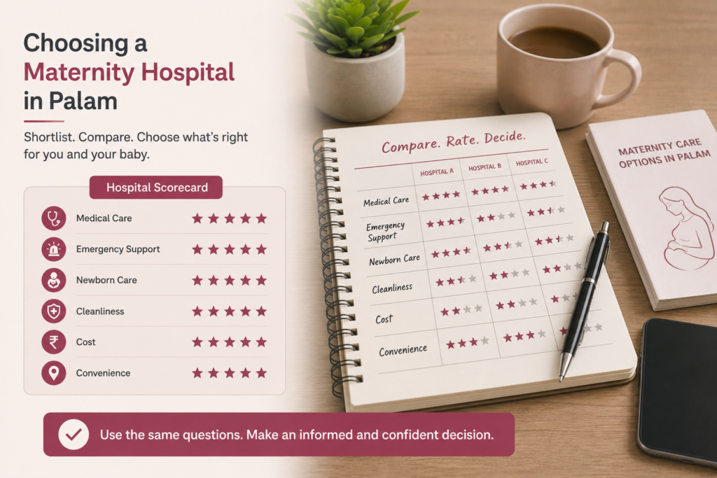 Choosing a maternity hospital in Palam based on medical care, emergency support, newborn care, cleanliness, cost and convenience