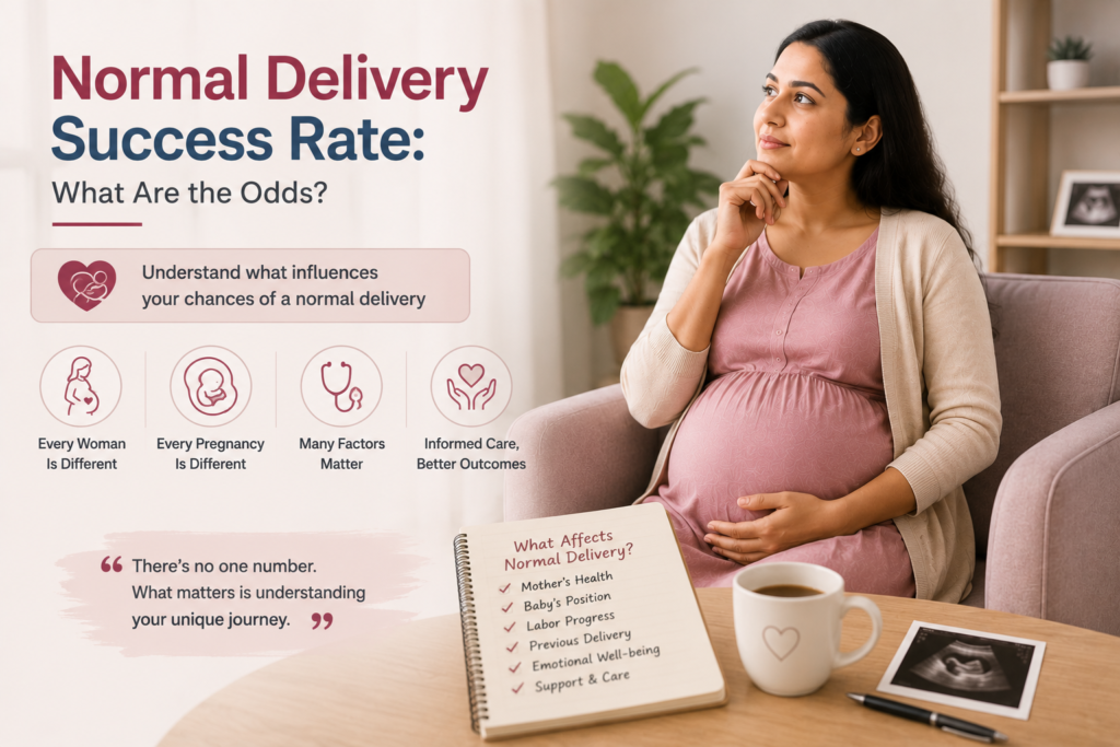 Pregnant woman considering her chances of normal delivery and factors affecting vaginal birth
